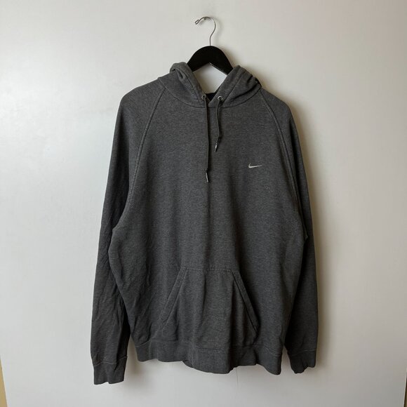 Nike Hoodie Vintage Y2K Gray XL Embroidered Pullover Unisex - Picture 8 of 10